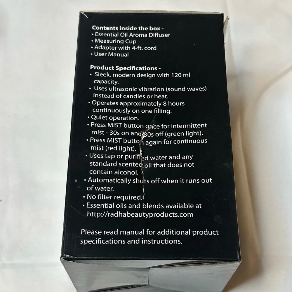 Radha Beauty Essential Oil Diffuser - White